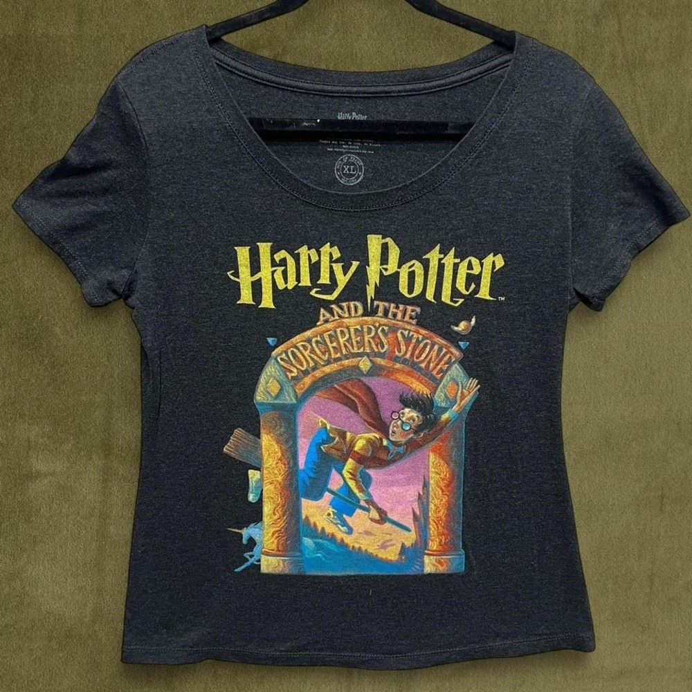 Harry Potter and the Sorcerer's Stone heather grey women's tee shirt Size XL